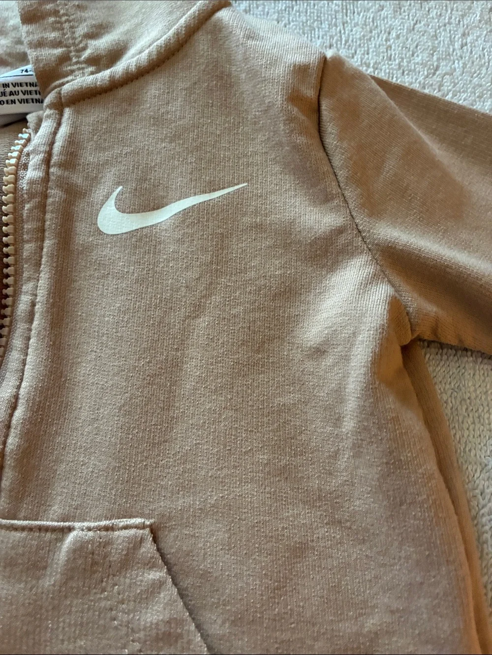 Nike Kids Hooded Zip Jacket in Camel